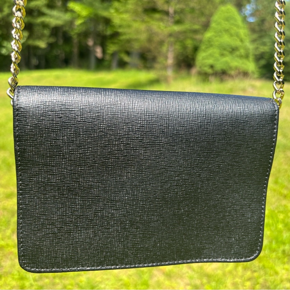 Furla Black Leather Crossbody with Gold Chain - Picture 4 of 16